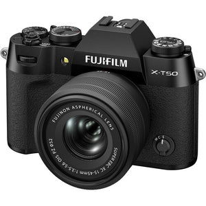 Fujifilm X-T50 Mirrorless Camera with XC 15-45mm F/3.5-5.6 Lens (Black)